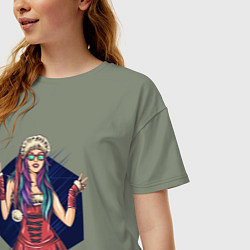 Футболка оверсайз женская Снегурочка, цвет: авокадо — фото 2