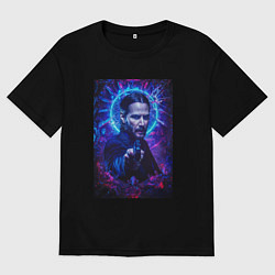 Футболка оверсайз женская Джон Уик - Киану Ривз, цвет: черный