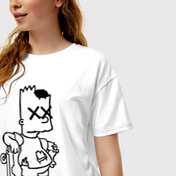Футболка оверсайз женская Bart Simpsons Zombie, цвет: белый — фото 2