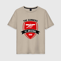 Футболка оверсайз женская FC Arsenal: The Gunners, цвет: миндальный