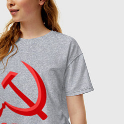 Футболка оверсайз женская СССР Логотип, цвет: меланж — фото 2