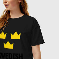 Футболка оверсайз женская Swedish Hockey, цвет: черный — фото 2