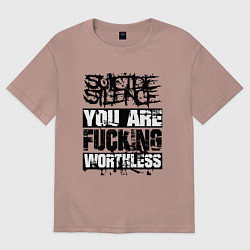 Футболка оверсайз женская Suicide Silence: You are Fucking, цвет: пыльно-розовый