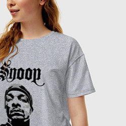 Футболка оверсайз женская Snoop Dogg Face, цвет: меланж — фото 2