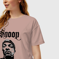 Футболка оверсайз женская Snoop Dogg Face, цвет: пыльно-розовый — фото 2