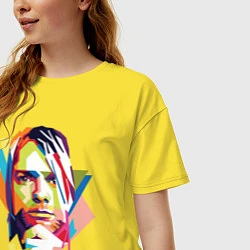 Футболка оверсайз женская Kurt Cobain: Colors, цвет: желтый — фото 2