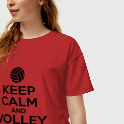 Футболка оверсайз женская Keep Calm & Volley On, цвет: красный — фото 2