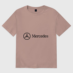 Футболка оверсайз женская Mercedes Logo, цвет: пыльно-розовый