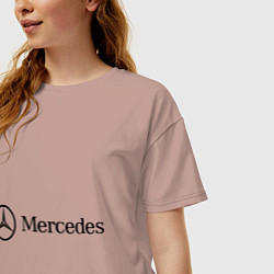 Футболка оверсайз женская Mercedes Logo, цвет: пыльно-розовый — фото 2