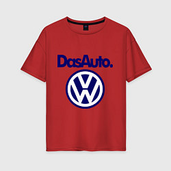Футболка оверсайз женская Volkswagen Das Auto, цвет: красный
