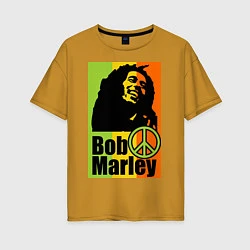 Футболка оверсайз женская Bob Marley: Jamaica, цвет: горчичный