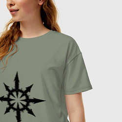 Футболка оверсайз женская Герб Демонов, цвет: авокадо — фото 2