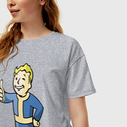 Футболка оверсайз женская Fallout vault boy, цвет: меланж — фото 2