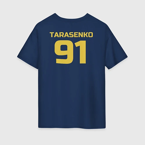 Женская футболка оверсайз St Louis Blues: Tarasenko 91 / Тёмно-синий – фото 2