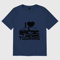 Футболка оверсайз женская I love touring, цвет: тёмно-синий