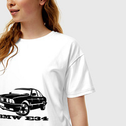 Футболка оверсайз женская BMW e34 5 series, цвет: белый — фото 2