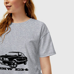 Футболка оверсайз женская BMW e34 5 series, цвет: меланж — фото 2