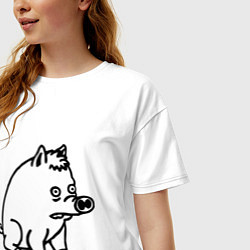 Футболка оверсайз женская Pig, цвет: белый — фото 2