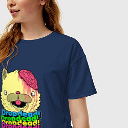 Футболка оверсайз женская Dropdead Kitty, цвет: тёмно-синий — фото 2