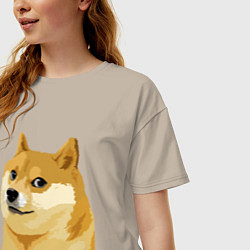 Футболка оверсайз женская Doge, цвет: миндальный — фото 2