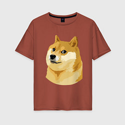 Футболка оверсайз женская Doge, цвет: кирпичный