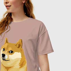 Футболка оверсайз женская Doge, цвет: пыльно-розовый — фото 2