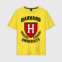 Футболка оверсайз женская Harvard University, цвет: желтый