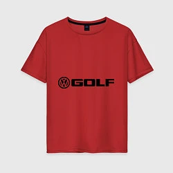 Футболка оверсайз женская Volkswagen Golf, цвет: красный