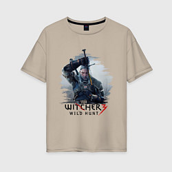 Футболка оверсайз женская The Witcher 3, цвет: миндальный