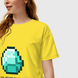 Футболка оверсайз женская Minecraft Diamond, цвет: желтый — фото 2