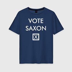 Футболка оверсайз женская Vote Saxon, цвет: тёмно-синий