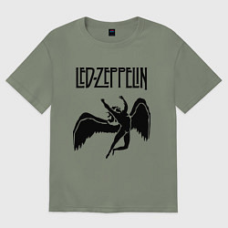 Футболка оверсайз женская Led Zeppelin Swan, цвет: авокадо
