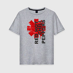 Футболка оверсайз женская Red Hot Chili Peppers, цвет: меланж