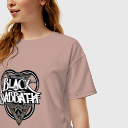 Футболка оверсайз женская Black Sabbath, цвет: пыльно-розовый — фото 2