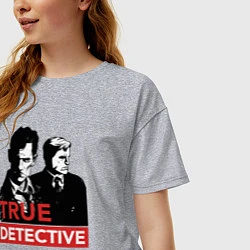 Футболка оверсайз женская True Detective, цвет: меланж — фото 2