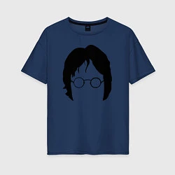 Футболка оверсайз женская John Lennon: Minimalism, цвет: тёмно-синий