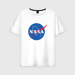 Футболка оверсайз женская NASA: Logo, цвет: белый