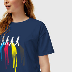 Футболка оверсайз женская Abbey Road Colors, цвет: тёмно-синий — фото 2