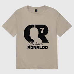 Футболка оверсайз женская CR Ronaldo 07, цвет: миндальный