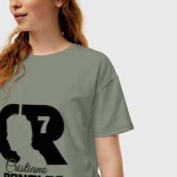 Футболка оверсайз женская CR Ronaldo 07, цвет: авокадо — фото 2