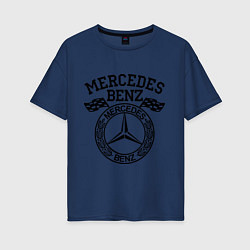 Футболка оверсайз женская Mercedes Benz, цвет: тёмно-синий