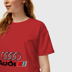 Футболка оверсайз женская Audi, цвет: красный — фото 2
