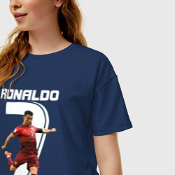 Футболка оверсайз женская Ronaldo 07, цвет: тёмно-синий — фото 2