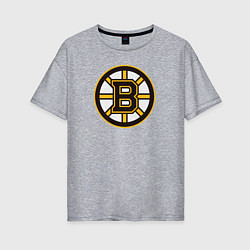 Футболка оверсайз женская Boston Bruins, цвет: меланж