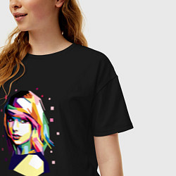Футболка оверсайз женская Taylor Swift Art, цвет: черный — фото 2