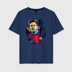 Футболка оверсайз женская Messi Art, цвет: тёмно-синий