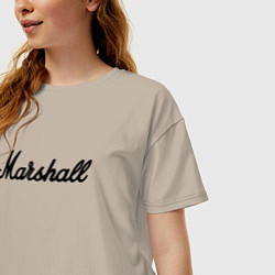 Футболка оверсайз женская Marshall logo, цвет: миндальный — фото 2