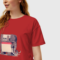 Футболка оверсайз женская Вымершие виды, цвет: красный — фото 2