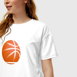 Футболка оверсайз женская Баскетбол, цвет: белый — фото 2