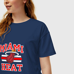 Футболка оверсайз женская Miami Heat, цвет: тёмно-синий — фото 2